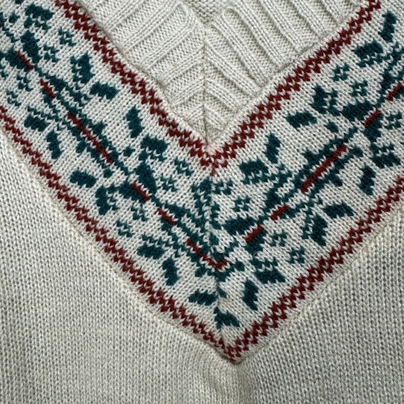 Vintage 70s 80s Norton’s Point Size Medium V Neck Hand Loomed Sweater Acrylic - Picture 5 of 7